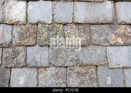 Detail of an old slate roof. Stock Photo