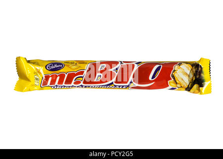 Mr. Big is the largest sized chocolate bar produced by Cadbury in Canada. Stock Photo