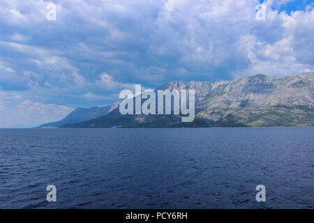 Mountain range near Drvenik, Croatia, viewed from ferry. Stock Photo