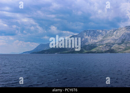 Mountain range near Drvenik, Croatia, viewed from ferry. Stock Photo