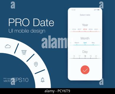 Date application UI design concept Stock Vector