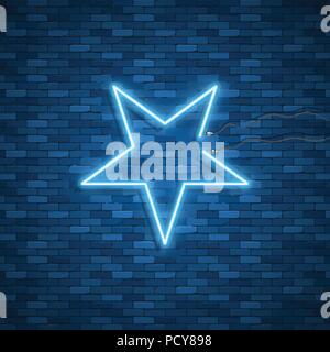 Bulb glowing. Neon ring lamp sign Stock Vector