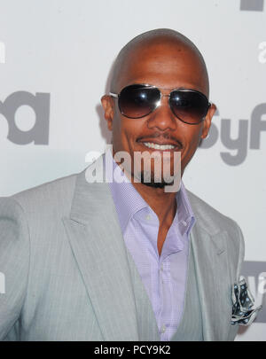 NEW YORK, NY - MAY 14: Nick Cannon attends the 2015 NBCUniversal Cable Entertainment Upfront at The Jacob K. Javits Convention Center on May 14, 2015 in New York City.   People:  Nick Cannon Stock Photo