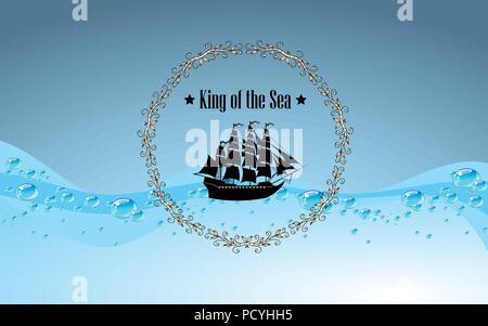 Sign of King of the Sea Stock Vector