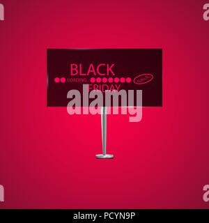 Black Friday on the billboard and Progress loading bar Stock Vector