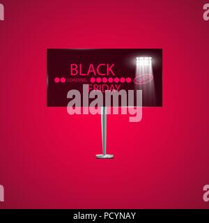 Black Friday on the billboard and Progress loading bar Stock Vector