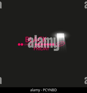 Black Friday with Loading Bar and spotlight . Black Friday Sale Concept Stock Vector