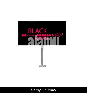 Black Friday on the billboard and Progress loading bar Stock Vector