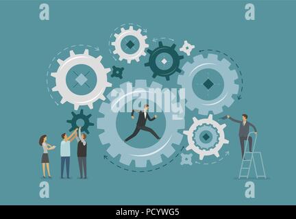 Business infographic. Teamwork, collaboration, work concept. Vector illustration Stock Vector