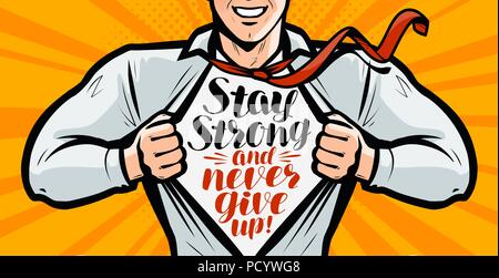 Businessman or superhero. Vector illustration in style comic pop art Stock Vector