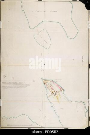 AMH-2517-NA Chart of the inner bay at Trinconomale. Stock Photo