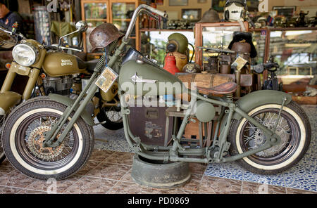 Vintage Harley Davidson motorcycle Stock Photo