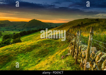 View towards Parkhouse Hill, the Dragon's Back, and  Chrome Hill from Glutton near Longnor. Stock Photo