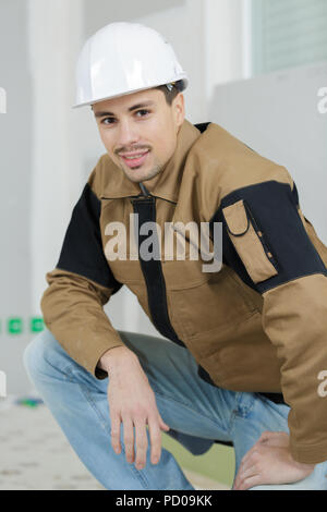 construction worker in his 30s Stock Photo