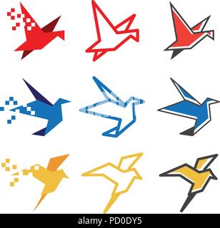 Bird logo icon graphic template Stock Vector