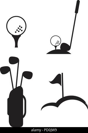 Illustration of golf logo design template vector Stock Vector