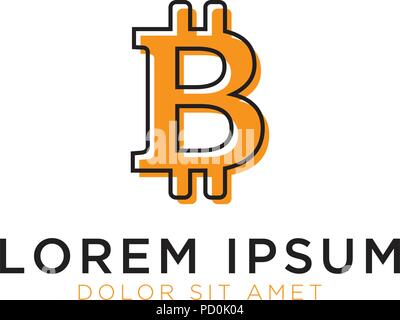 Illustration of bitcoin logo design template vector Stock Vector