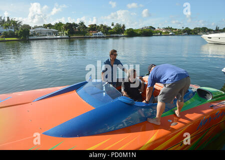 MIAMI BEACH, FL - OCTOBER 03: Scott Disick and Rob Kardashian go power boating while filming on SouthBeach for their new show 'Kourtney and Kim Take Miami'.  On October 3, 2012 in Miami, Florida.  People:  Scott Disick Stock Photo