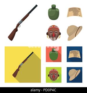 https://l450v.alamy.com/450v/pd0p4c/hunting-rifle-flask-in-the-case-map-african-mask-african-safari-set-collection-icons-in-cartoonflat-style-vector-symbol-stock-illustration-pd0p4c.jpg