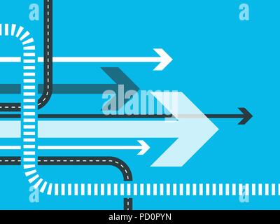 Futuristic road map background. Abstract GPS navigation banner. Winding road infographic template. Road trip and Journey route. Vector EPS 10 Stock Vector