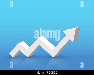3D Arrow Growth Up Concept. Infographic Template for business background. Vector EPS 10 Stock Vector