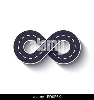 Infinity Road Icon on a White Isolated Background. Vector EPS 10 Stock Vector