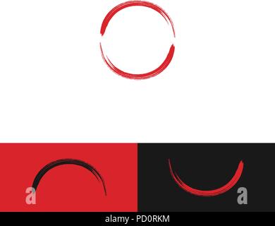 Ilustration of circle brush graphic template vector Stock Vector