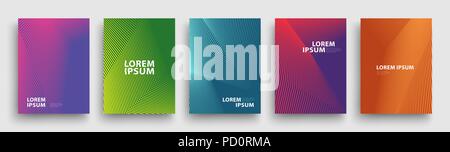 Simple Modern Covers Template Design. Set of Minimal Geometric Halftone Gradients for Presentation, Magazines, Flyers, Posters. Vector EPS 10 Stock Vector