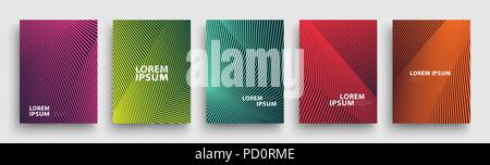 Simple Modern Covers Template Design. Set of Minimal Geometric Halftone Gradients for Presentation, Magazines, Flyers, Posters. Vector EPS 10 Stock Vector