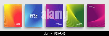 Simple Modern Covers Template Design. Set of Minimal Geometric Halftone Gradients for Presentation, Magazines, Flyers, Posters. Vector EPS 10 Stock Vector