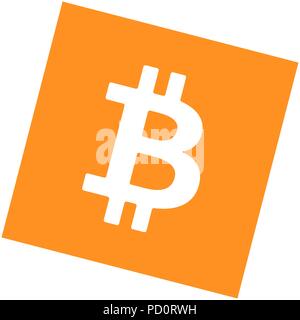 Bitcoin flat icon isolated on white background for using in web projects or mobile applications. Cryptocurrency round symbol. Vector EPS 10 Stock Vector