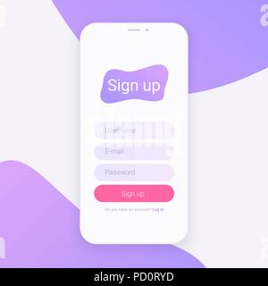 Sign Up Screen. Clean Mobile UI Design Concept. Application with ...