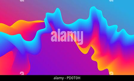 Abstract Gradient Wavy Background. Futuristic Paint Blend Effect. Fluid Shapes Template Design. Vector EPS 10 Stock Vector