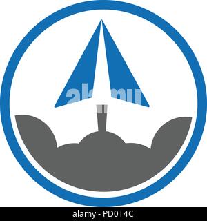 Illustration of clean paper plane launching vector Stock Vector