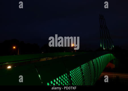 A pedestrian overpass on the Eastlink Freeway in the Melbourne suburb of Wantirna. Stock Photo