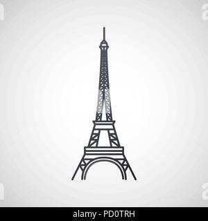 Eiffel tower vector logo design template. Paris or France icon Stock