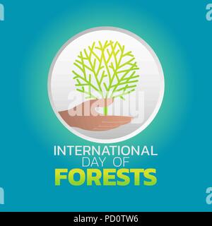 International Day of Forests logo icon design, vector illustration Stock Vector