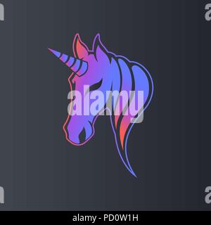 unicorn logo icon design, vector illustration Stock Vector