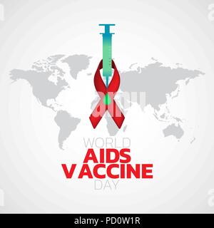 World AIDS Vaccine Day logo icon design, vector illustration Stock Vector