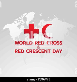 World Red Cross and Red Crescent Day logo icon design, vector illustration Stock Vector