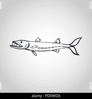 fish barracuda logo,vector illustration Stock Vector