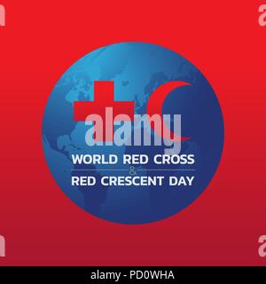bangkok april 28 : World Red Cross and Red Crescent Day, vector illustration Stock Vector