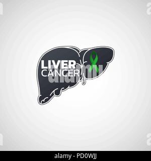 Liver Cancer logo icon. Vector illustration Stock Vector
