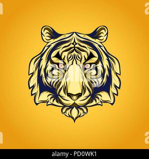 Japanese style tiger vector illustration Stock Vector