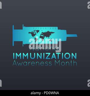 National Immunization Awareness Month vector logo icon illustration Stock Vector