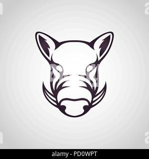 wild boar vector logo icon illustration Stock Vector