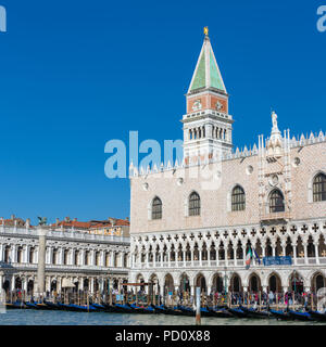 Venice, Italy - March 22, 2018: Waterfront view at Doge's Palace in Venice Stock Photo