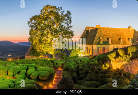 Beautiful gardens at Chateau de Marqueyssac in France Stock Photo
