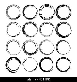 Download Set of round grunge frames. Empty circlular borders ...