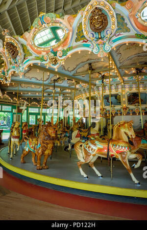 Dentzel managerie carousel, Glen Echo Park, MacArthur Boulevard, Glen Echo, Maryland Stock Photo